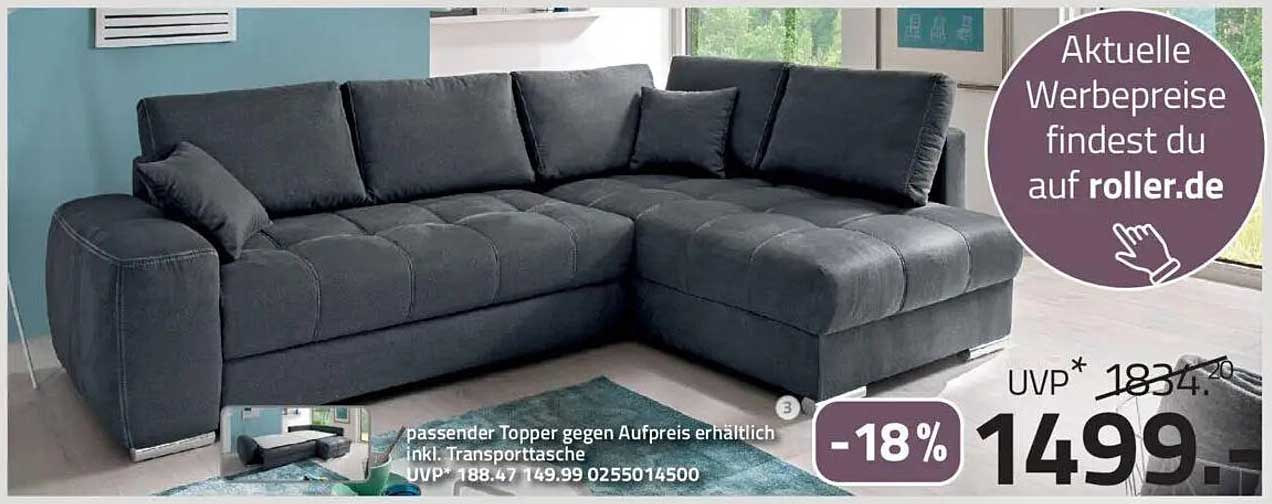 Ecksofa mit Schlaffunktion und Stauraum