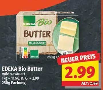 EDEKA Bio Butter mild gesäuert 250g