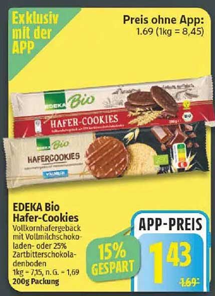 EDEKA Bio Hafer-Cookies 200g