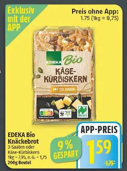 EDEKA Bio Käse-Kürbiskern 200g