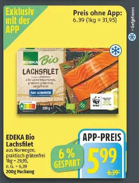 EDEKA Bio Lachsfilet aus Norwegen – 200g Packung