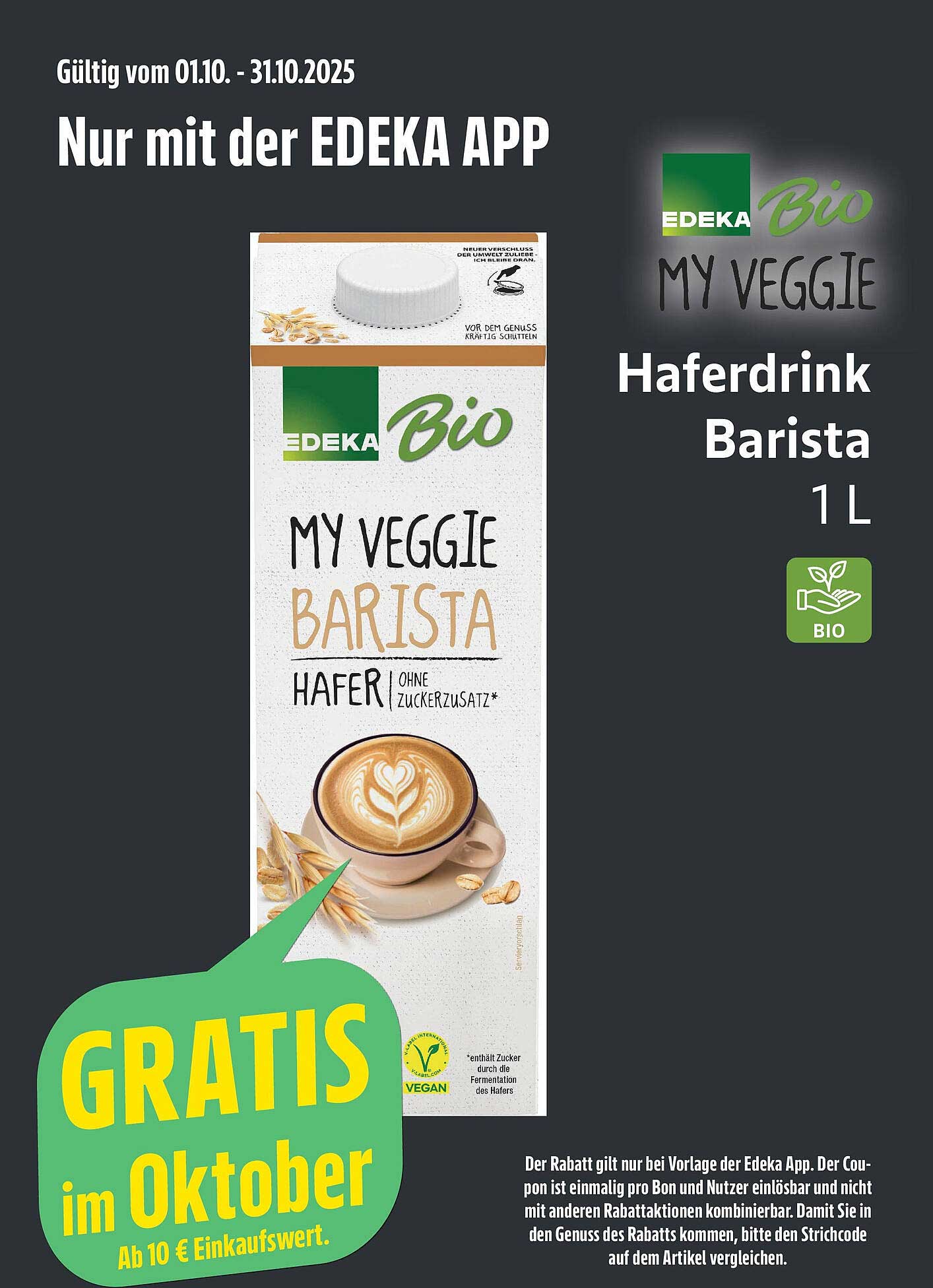 EDEKA Bio My Veggie Barista Haferdrink 1L