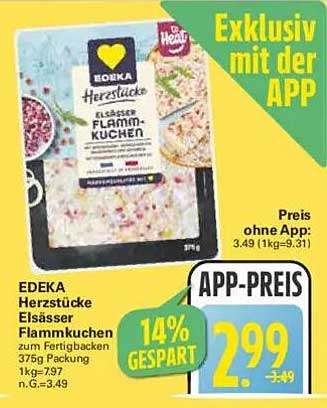 EDEKA Herzstücke Elsässer Flammkuchen 375g