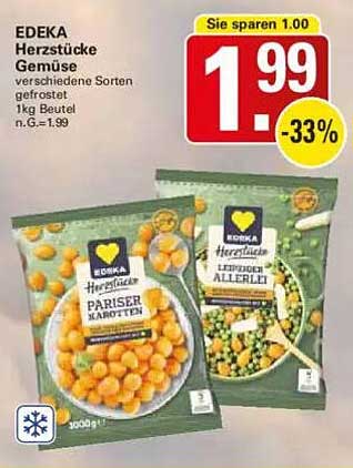 EDEKA Herzstücke Gemüse verschiedene Sorten 1kg Beutel -33%