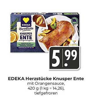 EDEKA Herzstücke Knusperente mit Orangensauce, 420 g
