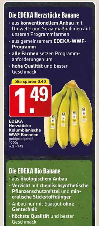 EDEKA Herzstücke Kolumbianische WWF Bananen