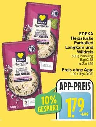 EDEKA Herzstücke Parboiled Langkorn und Wildreis 500g