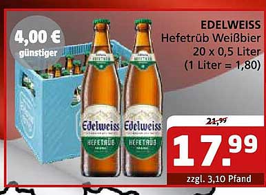 EDELWEISS Hefeweißbier 20 x 0,5 Liter