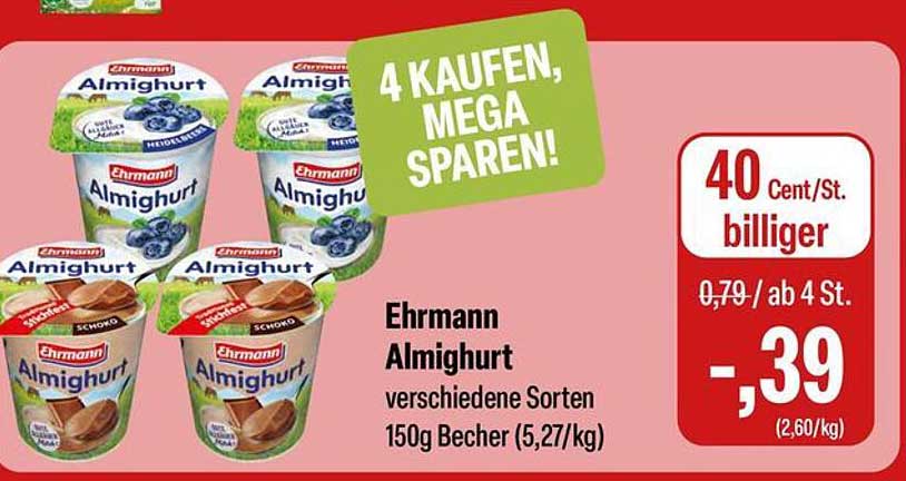 Ehrmann Almighurt verschiedene Sorten 150g Becher