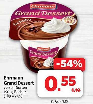 Ehrmann Grand Dessert Schoko 190-g-Becher
