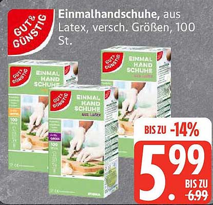 Einmalhandschuhe, aus Latex, verschied. Größen, 100 St.