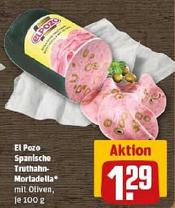 El Pozo Spanische Truthahn-Mortadella* mit Oliven, je 100 g