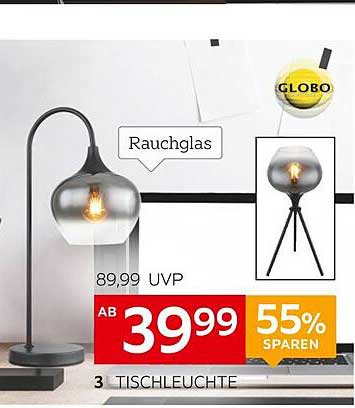 Elegante Tischleuchte mit Rauchglas – 55% sparen!