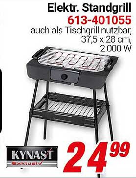 Elektrischer Standgrill 613-401055 - auch als Tischgrill nutzbar