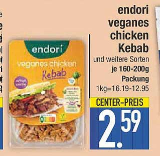 endori veganes chicken Kebab und weitere Sorten je 160-200g