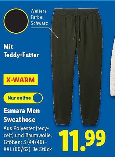 Esmara Men Sweathose mit Teddy-Futter