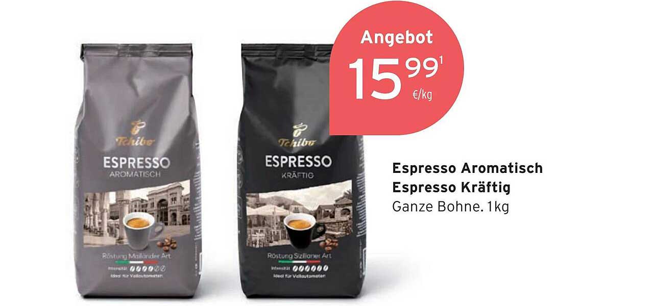 Espresso Aromatisch & Espresso Kräftig - Ganze Bohne, 1kg