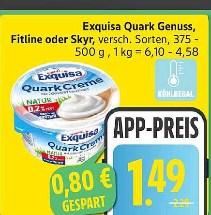 Exquisa Quark Genuss, Fitline oder Skyr, 375 - 500 g