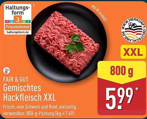 FAIR & GUT Gemischtes Hackfleisch XXL