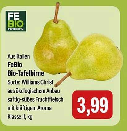 FeBio Bio-Tafelbirne - Williams Christ, kg