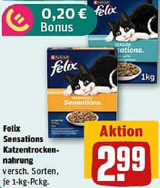 Felix Sensations Katzentrocken-nahrung 1 kg - Verschiedene Sorten
