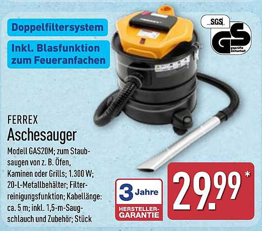 FERREX Aschesauger Modell GAS20M - 29,99 €
