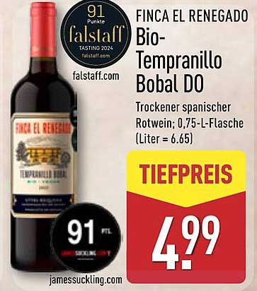 FINCA EL RENEGADO Bio-Tempranillo Bobal DO – Trockener spanischer Rotwein