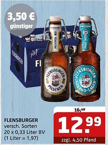 FLENSBURGER - 20 x 0,33 Liter BV für nur 12,99 €