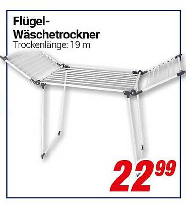 Flügel-Wäscheständer mit 19 m Trockenlänge