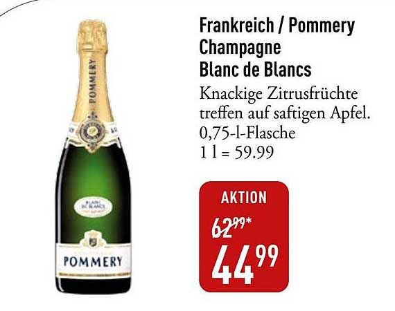 Frankreich / Pommery Champagne Blanc de Blancs