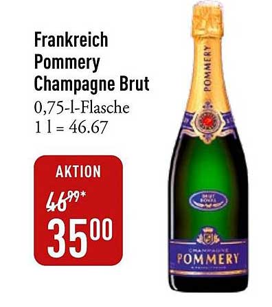 Frankreich Pommery Champagne Brut 0,75-l-Flasche