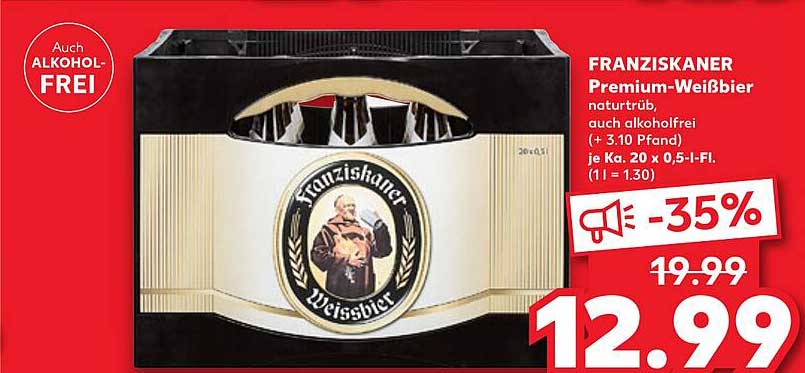 FRANZISKANER Premium-Weißbier naturtrüb, auch alkoholfrei