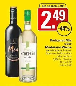 Freixenet Mia oder Mederano Weine – jetzt zum Sonderpreis!