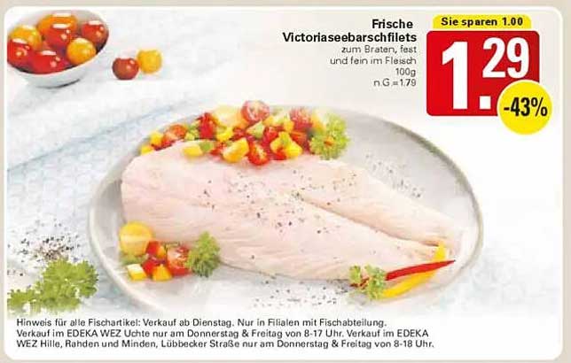 Frische Victoriasee-Barschfilets zum Braten, fest und fein im Fleisch 100g
