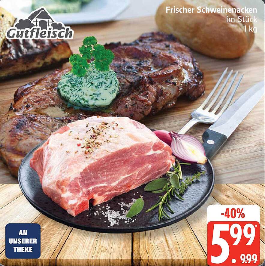 Frischer Schweinenacken im Stück - 1 kg