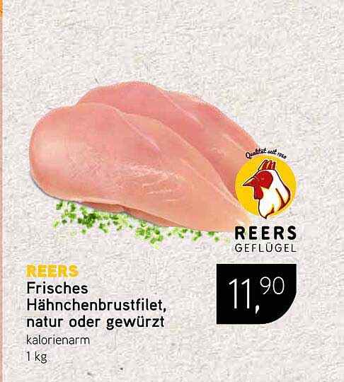 Frisches Hähnchenbrustfilet von REERS, natur oder gewürzt, 1 kg