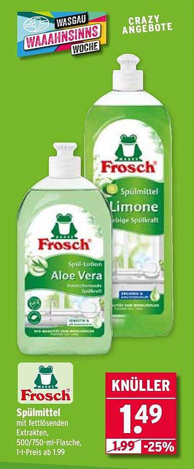 Frosch Spülmittel mit Aloe Vera und Limone