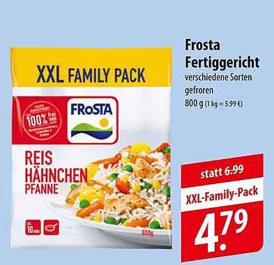 Frosta Fertiggericht - Reis Hähnchen Pfanne XXL-Family-Pack 800 g