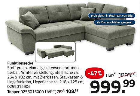 Funktionsecke in Stoff green – perfekt für Ihr Wohnzimmer