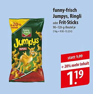 funny-frisch Jumpys, Ringli oder Frit-Sticks 90–120-g-Beutel