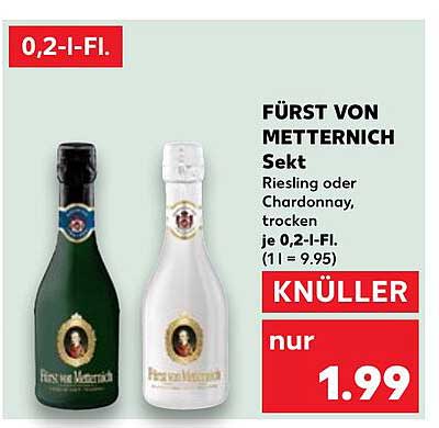 FÜRST VON METTERNICH Sekt - Riesling oder Chardonnay, trocken