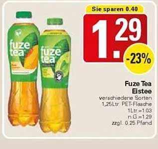 Fuze Tea Eistee 1,25L PET-Flasche, verschiedene Sorten