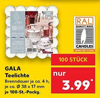 GALA Teelichter 100 Stück
