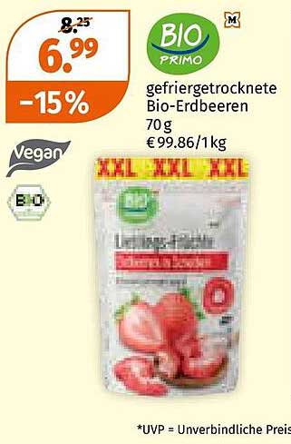 Gefriergetrocknete Bio-Erdbeeren 70 g