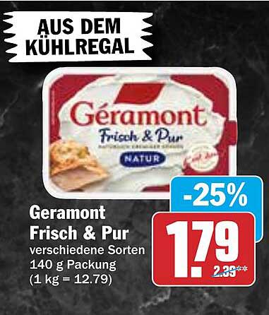 Géramont Frisch & Pur - verschiedene Sorten 140 g Packung