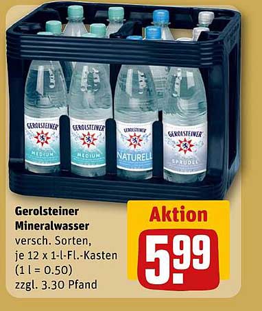 Gerolsteiner Mineralwasser 12 x 1 l-Fl. Kasten