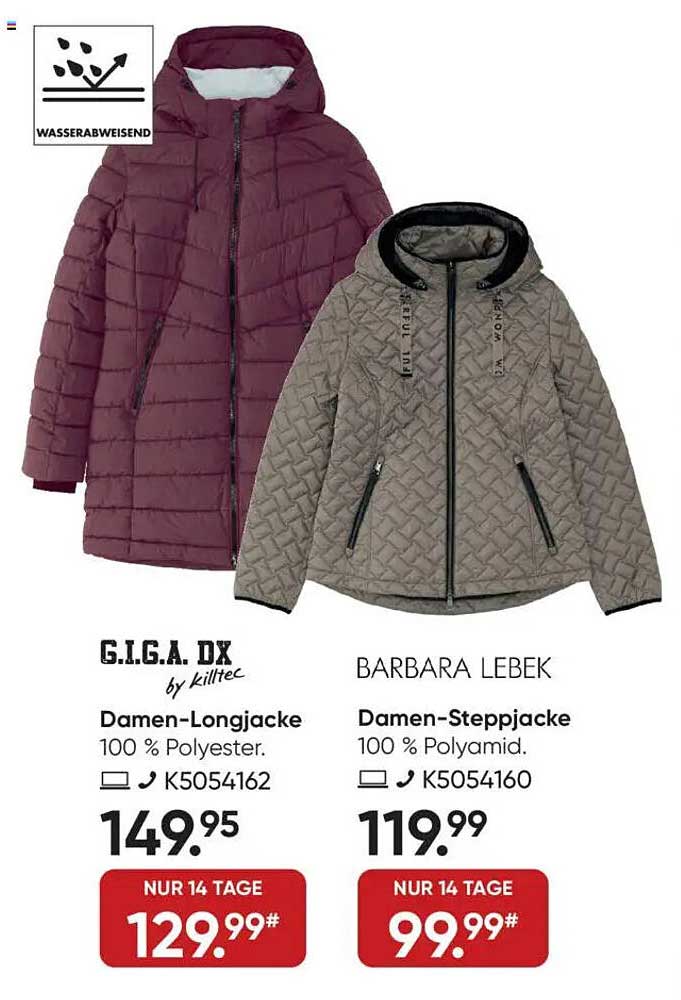G.I.G.A DX Damen-Longjacke und Barbara Lebek Damen-Steppjacke