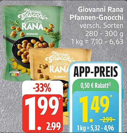 Giovanni Rana Pfannen-Gnocchi – Verschiedene Sorten
