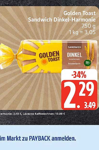 Golden Toast Sandwich Dinkel-Harmonie 750 g
