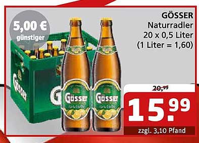 GÖSSER Naturradler 20 x 0,5 Liter